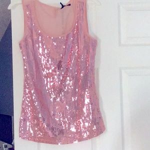 Pink Chic Sleveless Sequined Shirt ideal for Party